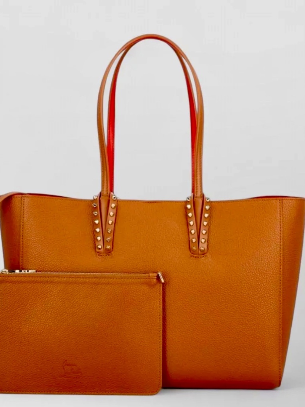 Women’s Christian Louboutin Cabata Grained Leather Tote Bag.